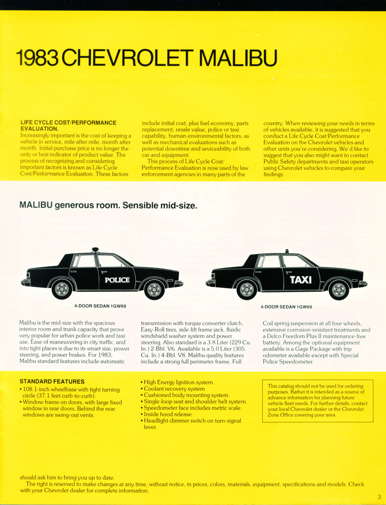 1983 Chevrolet Police Vehicles Brochure Page 12